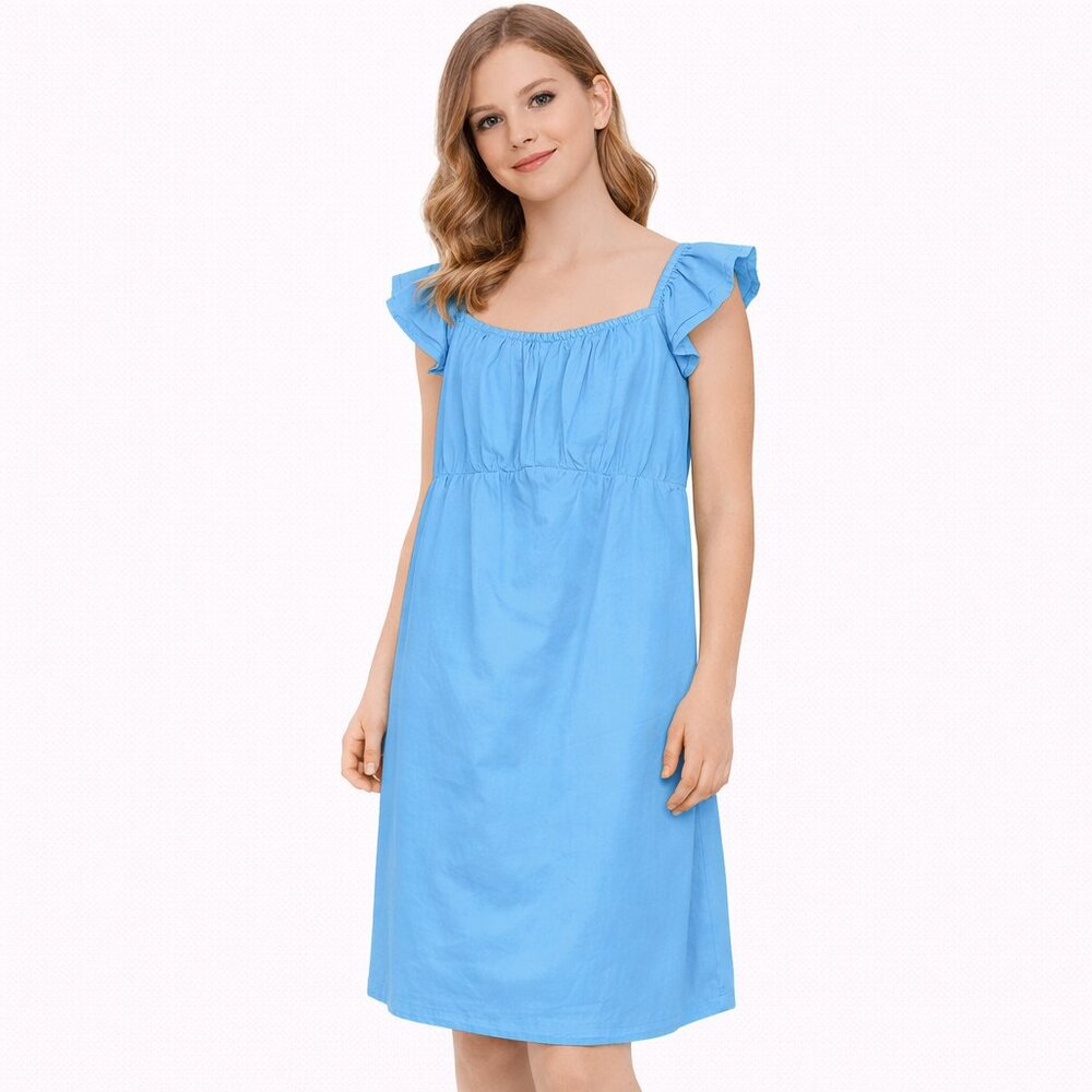 Sim & Sam strap cotton lite. blue dress Size: L